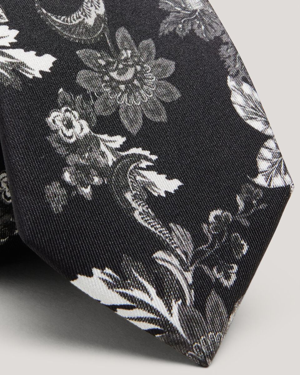 Printed Silk Floral Tie 